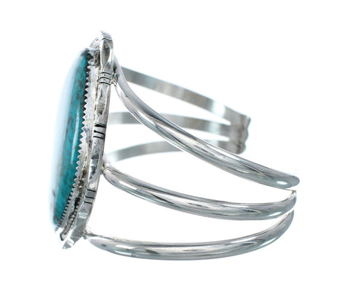 Genuine Kingman Turquoise Sterling Silver Navajo Cuff Bracelet X10708